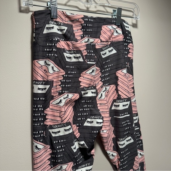 New LulaRoe OS Soft Leggings One Size  2-10 Small-Large Heart Phone Beauty Pink - Picture 15 of 16